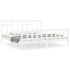 Estructura de cama con cabecero madera maciza blanco 200x200