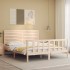 Estructura de cama de matrimonio con cabecero madera
