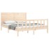 Estructura de cama de matrimonio con cabecero madera