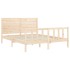 Estructura de cama de matrimonio con cabecero madera
