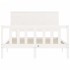 Estructura de cama con cabecero madera maciza blanco 140x190