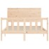 Estructura de cama con cabecero madera maciza 120x200