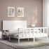 Estructura de cama con cabecero madera maciza blanco 160x200