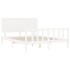Estructura de cama con cabecero madera maciza blanco 160x200