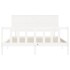 Estructura de cama con cabecero madera maciza blanco 160x200