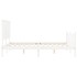 Estructura de cama con cabecero madera maciza blanco 160x200