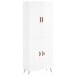 Aparador alto madera contrachapada blanco brillo 69,5x34x180