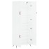 Aparador alto madera contrachapada blanco brillo 69,5x34x180