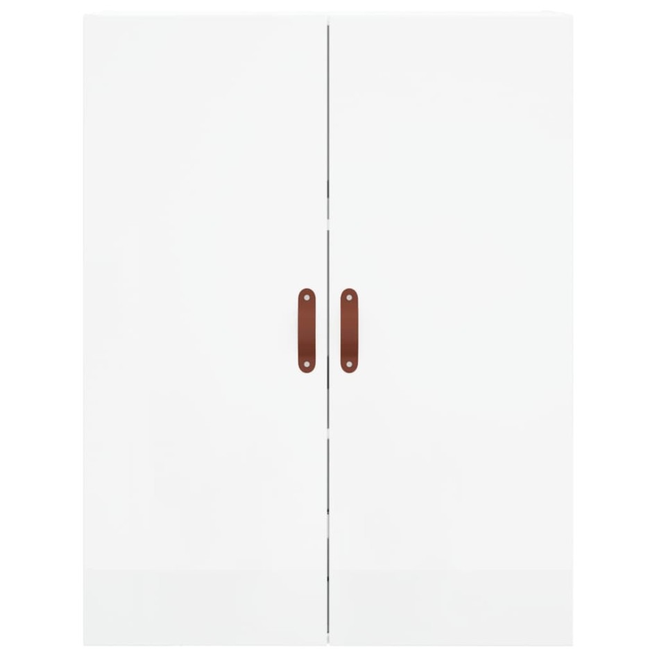 Aparador alto madera contrachapada blanco brillo 69,5x34x180