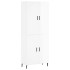 Aparador alto madera contrachapada blanco brillo 69,5x34x180