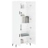 Aparador alto madera contrachapada blanco brillo 69,5x34x180
