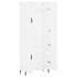 Aparador alto madera contrachapada blanco brillo 69,5x34x180