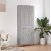 Aparador alto madera contrachapada gris sonoma 69,5x34x180 cm