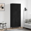 Aparador alto madera contrachapada negro 69,5x34x180 cm