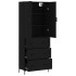 Aparador alto madera contrachapada negro 69,5x34x180