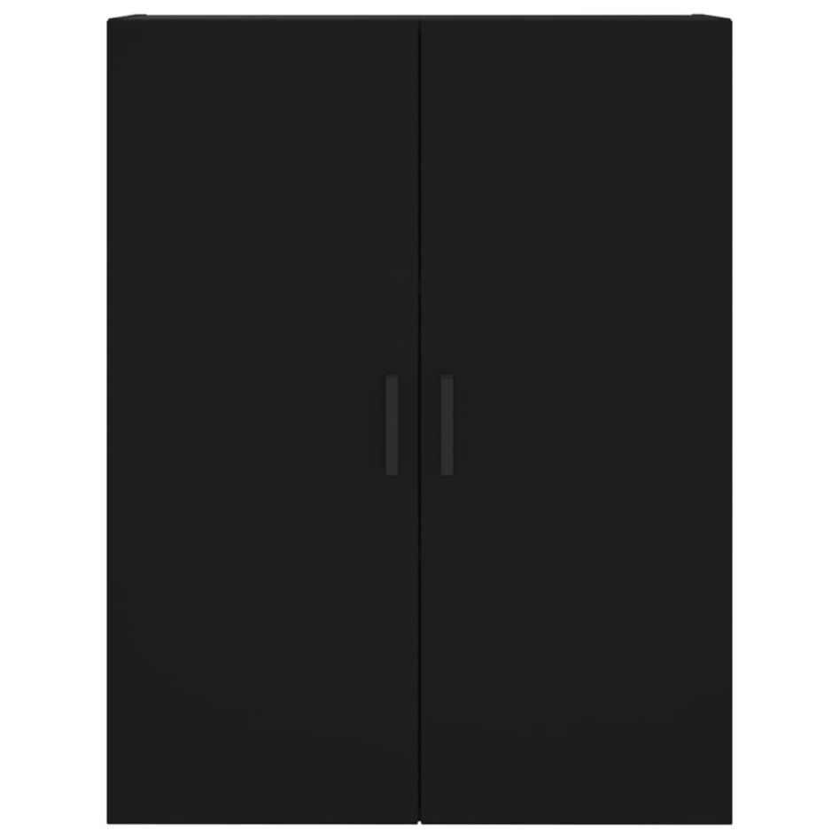 Aparador alto madera contrachapada negro 69,5x34x180