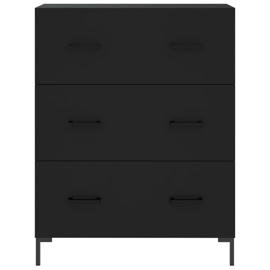 Aparador alto madera contrachapada negro 69,5x34x180