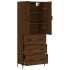 Aparador alto madera contrachapada marrón roble 69,5x34x180