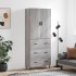 Aparador alto madera contrachapada gris sonoma 69,5x34x180