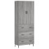 Aparador alto madera contrachapada gris sonoma 69,5x34x180