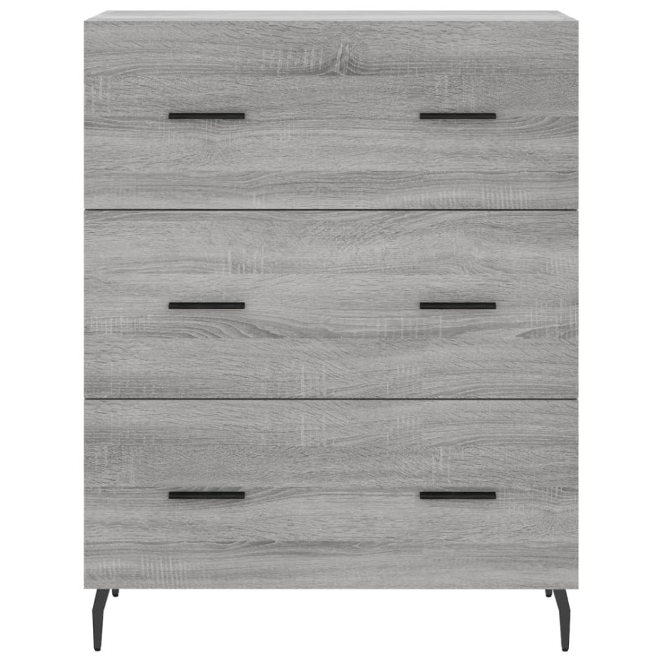 Aparador alto madera contrachapada gris sonoma 69,5x34x180