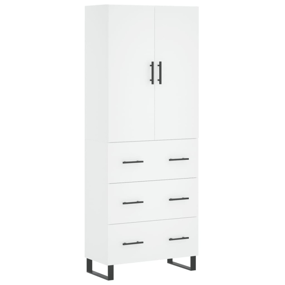 Aparador alto madera contrachapada blanco 69,5x34x180