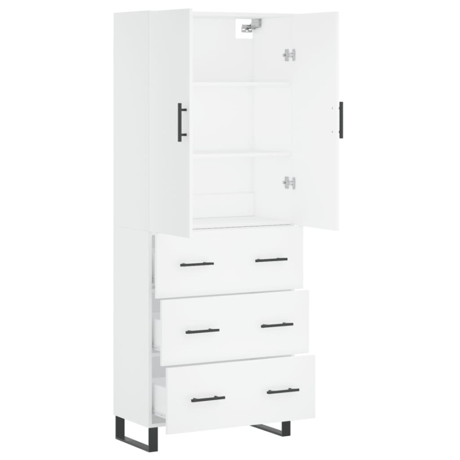 Aparador alto madera contrachapada blanco 69,5x34x180