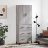 Aparador alto madera contrachapada gris sonoma 69,5x34x180