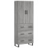 Aparador alto madera contrachapada gris sonoma 69,5x34x180