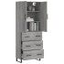 Aparador alto madera contrachapada gris sonoma 69,5x34x180