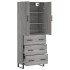 Aparador alto madera contrachapada gris sonoma 69,5x34x180