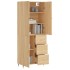 Aparador alto madera contrachapada color roble 69,5x34x180