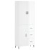 Aparador alto madera contrachapada blanco brillo 69,5x34x180
