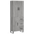 Aparador alto madera contrachapada gris sonoma 69,5x34x180