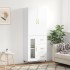 Aparador alto madera contrachapada blanco brillo 69,5x34x180