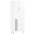 Aparador alto madera contrachapada blanco brillo 69,5x34x180