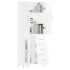 Aparador alto madera contrachapada blanco brillo 69,5x34x180