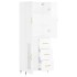 Aparador alto madera contrachapada blanco brillo 69,5x34x180