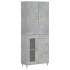 Aparador alto madera contrachapada gris hormigón 69,5x34x180