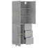 Aparador alto madera contrachapada gris hormigón 69,5x34x180