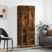 Aparador alto madera contrachapada roble ahumado 69,5x34x180 cm