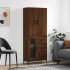 Aparador alto madera contrachapada marrón roble 69,5x34x180