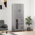 Aparador alto madera contrachapada gris sonoma 69,5x34x180