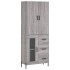 Aparador alto madera contrachapada gris sonoma 69,5x34x180