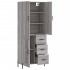 Aparador alto madera contrachapada gris sonoma 69,5x34x180