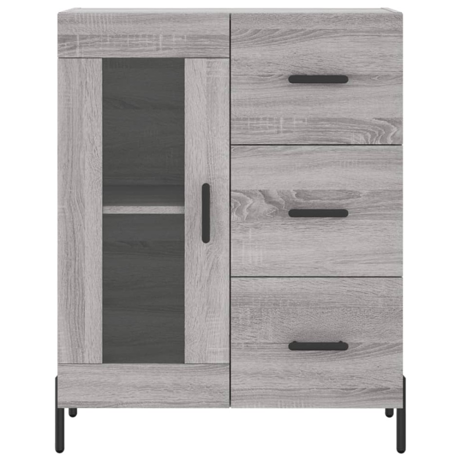 Aparador alto madera contrachapada gris sonoma 69,5x34x180
