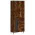 Aparador alto madera contrachapada roble ahumado 69,5x34x180