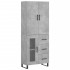 Aparador alto madera contrachapada gris hormigón 69,5x34x180