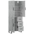 Aparador alto madera contrachapada gris hormigón 69,5x34x180