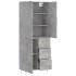 Aparador alto madera contrachapada gris hormigón 69,5x34x180